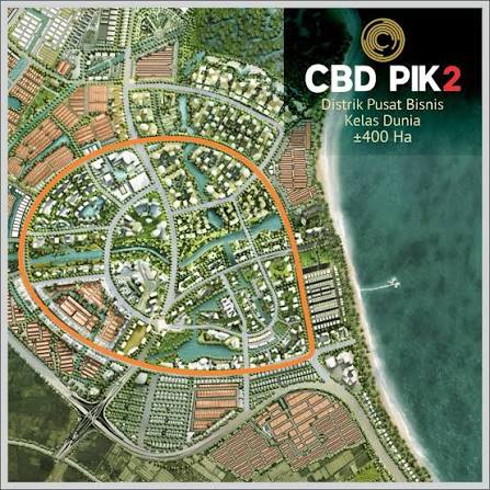 Peta tata ruang udara masterplan resmi kawasan CBD PIK 2 distrik pusat bisnis kelas dunia seluas 400 hektar